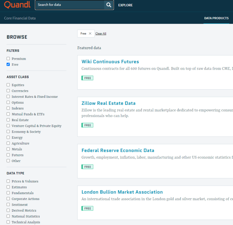 Download economic and financial time series data with Quandl package in